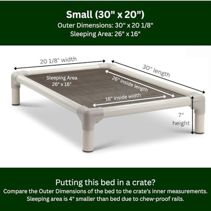 Kuranda Chewproof Elevated Dog Bed – 30" x 20" - Sunsure Textilene - Sierra - color: Sierra, size: Small