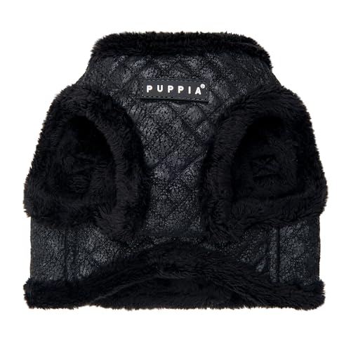 Puppia Douglas Vest Dog Harness Step-in Warm Winter Diamond Pattern for Small and Medium Dog, Black, Small - color: Black, size: Small