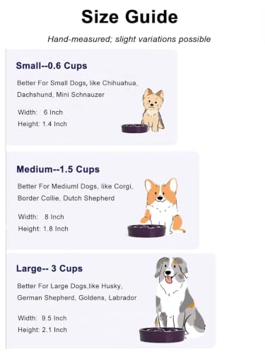 LE TAUCI Slow Feeder Dog Bowls Ceramic, 3 Cups Slow Feeding Dog Bowl Medium Large Breed, Pet Bowl for Fast Eaters, Puzzle Pet Dishes, Maze Purple - color: Maze Purple, size: L-3 Cups