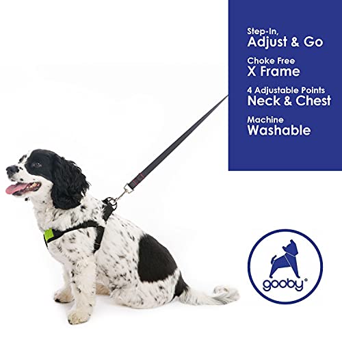 Gooby - Comfort X Step-in Harness, Choke Free Small Dog Harness with Micro Suede Trimming and Patented X Frame, Green, Medium - color: Green, size: Medium