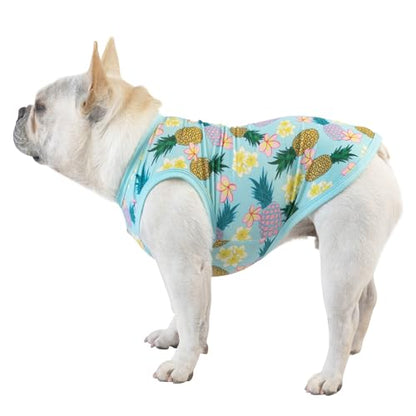 CuteBone Dog Shirts 2-Pack Soft Pet Clothes Breathable Summer Vest for Small Puppy and Stretchy Cat Apparel - color: Flowers&pineapple, size: Small