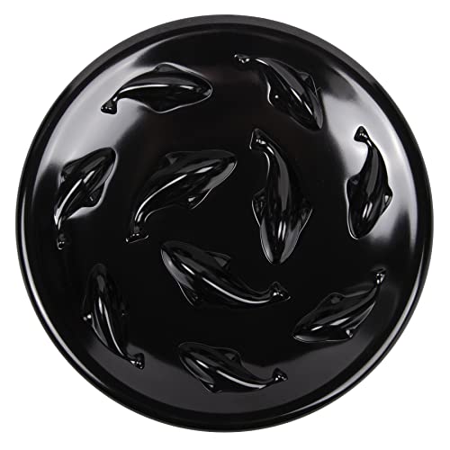 Slow Feeder Bowl for Cats and Small Dogs,Cilkus Fish Pool Design, Fun Interactive Bloat Stop Puzzle Feeder Bowl Healthy Eating Diet Made of Melamine Food Grade Material Dishwasher Safe (Black) - color: Black