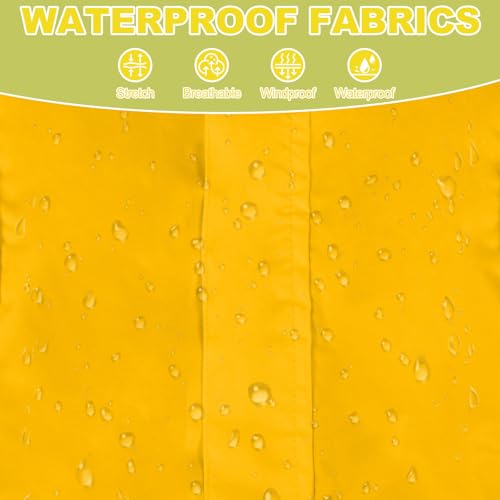 Dog Raincoat, Waterproof Dog Rain Jacket with Removable Hood，Adjustable 4 Legs Pet Poncho with Leash Hole，Reflective Stripe Hooded Snowproof Windproof Clothes for Small to 3X-Large Dogs, L - color: LightYellow, size: L