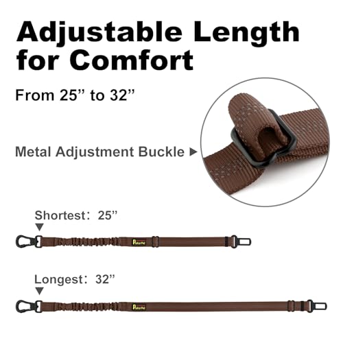 Plutus Pet Dog Seat Belt for Car, Adjustable Dog Car Harness with Carabiner Clip, Reflective Safety Dog Seatbelt Leash with Elastic Bungee, Chocolate - color: Chocolate