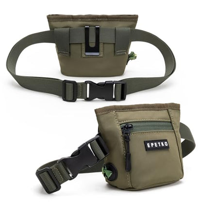 Dog Treat Pouch, Powerful Magnet Closure Device Dog Training Treat Bag Large Capacity Pet Treat Pouch with Poop Bag Dispenser Treat Bag for Dog Training with Metal Waistband Clip (Green) - color: Green