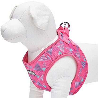 Blueberry Pet Southwestern Tribal Triangles French Pink Dog Harness Vest, S/M, Adjustable Harnesses for Small Medium Dogs - color: French Pink, size: (18 1/2"-20") Chest Girth (Pack of 1)