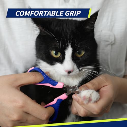 WePet Pet Nail Clippers U07.1, Professional Claw Trimmer, Bended Scissor Special for Cats, Kittens, Dogs, Puppies, Small Animals, Pink/Navy Blue - color: #15 Pink/Navy Blue