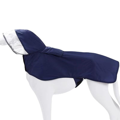 Pet Raincoat Packable Hooded Dog Rain Jacket Reflective Strips Lightweight Adjustable Poncho for Small Medium Large Dogs Blue XS
