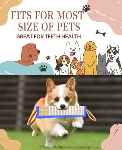 Clysoru Dog Tug Toy Tough Jute Bite Pillow Lasting Training Equipment Puppy to Large Dogs Interactive for Large and Small - color: Fiag Blue