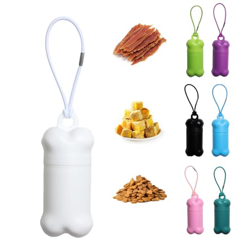 Portable Dog Treat Pouch for Pet Training, Mini Treat Holder Small Dog Treat Bag for Training, Dog Snack Container -1 piece(White) - color: White
