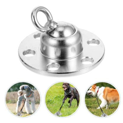Veemoon Heavy Duty Dog Tie Out Stake Set with 360-degree Rotation, Portable and Lightweight Iron Ground Anchor for Yard and Garden Use, Silver Metal Dog Ground Stakes for Outdoor Training