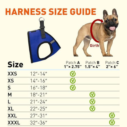 Dogline Boston Step in Mesh Dog Harness with Service Dog Patch No Choke Pet Vest Soft Gentle Padded Chest Halter for Puppies Small Medium and Large Dogs 21 to 24 inches Girth Royal Blue - color: Royal Blue, size: Girth 21 to 24"