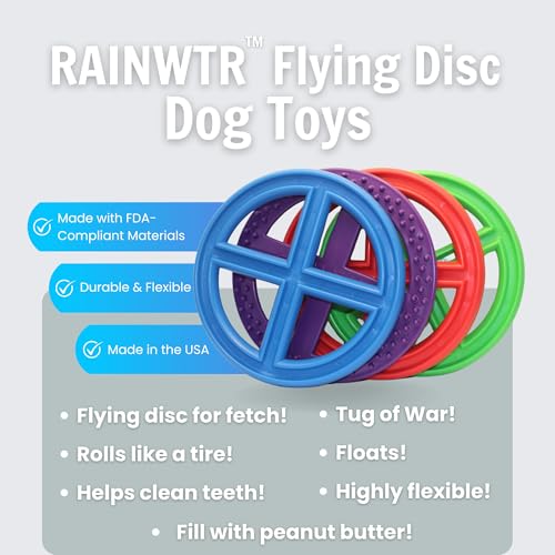 Flexible Flying Disc - Durable Floating Dog Toy for Fetch, Tug, Treat Filling, Made in USA, FDA Compliant TPE, Medium/Large Dogs, Red - color: Red