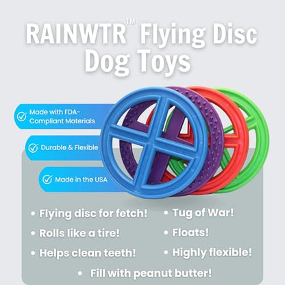 Flexible Flying Disc - Durable Floating Dog Toy for Fetch, Tug, Treat Filling, Made in USA, FDA Compliant TPE, Medium/Large Dogs, Red - color: Red