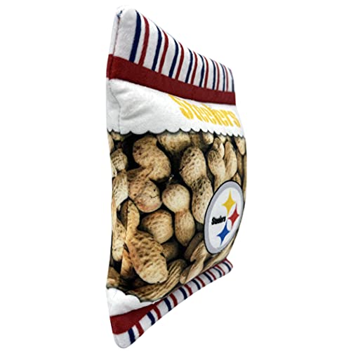 NFL Pittsburgh Steelers Crinkle FINE Plush Dog & CAT Squeak Toy - Cutest Stadium Peanuts Snack Plush Toy for Dogs & Cats with Inner Squeaker & Beautiful Baseball Team Name/Logo - color: Pittsburgh Steelers, style: STADIUM PEANUTS SNACK