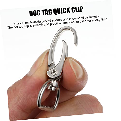 LIOOBO 1set Dog Buckle Ring Id Tag Clips for Dogs and Cats Clip Holders for Pet Collars