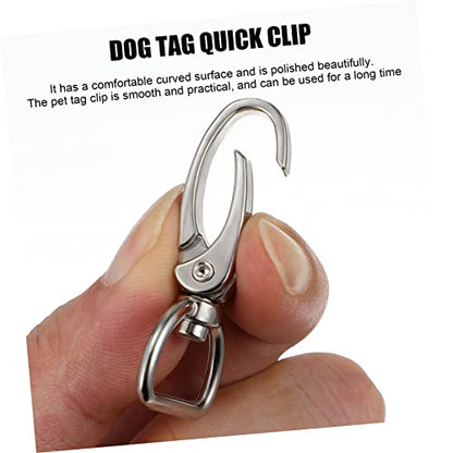 LIOOBO 1set Dog Buckle Ring Id Tag Clips for Dogs and Cats Clip Holders for Pet Collars