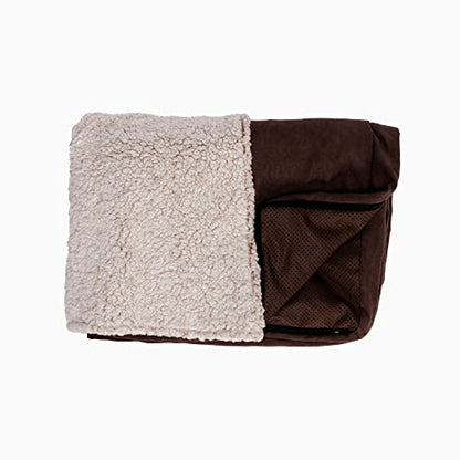 Furhaven Replacement Dog Bed Cover Berber & Suede Blanket Top Mattress, Machine Washable - Espresso, Medium - color: Blanket Top - Berber & Suede (Espresso), size: Medium