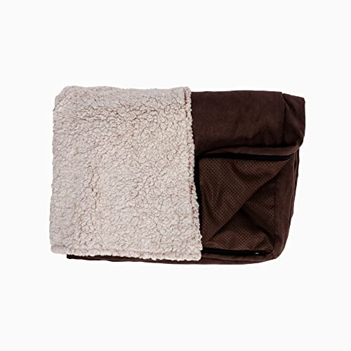 Furhaven Replacement Dog Bed Cover Berber & Suede Blanket Top Mattress, Machine Washable - Espresso, Medium - color: Blanket Top - Berber & Suede (Espresso), size: Medium