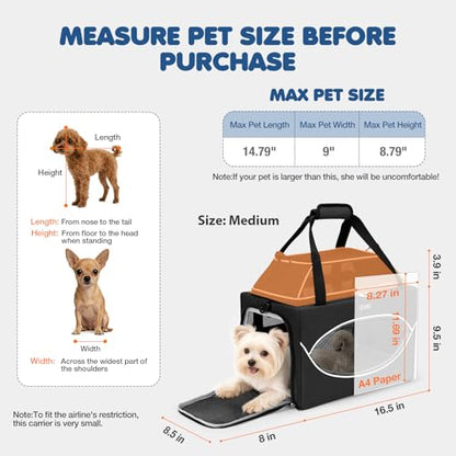 Lekereise Top-Expandable Pet Carrier 17x11x9.5 Inch Alaska Hawaiian Airline Approved Underseat to 12lbs Stable Car Travel Carriers for Small Dogs Cats with Locking Safety Zippers Anti-Scratch Mesh - color: Black, size: 17"x11"x9.5"