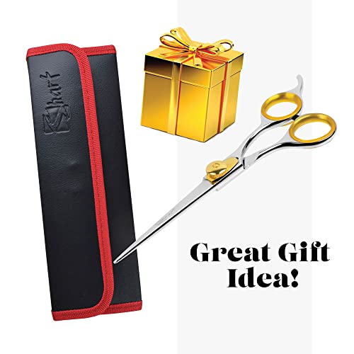 Sharf Gold Touch Pet Grooming Shear | Straight Cat & Dog Grooming Scissors | 7.5 Inch | 440c Japanese Stainless Steel Pet Dog Shearing Scissors | Animal Shears with Removable Comfort Rings - size: 7.5 Inches, style: Straight Scissors - Blunt Tip