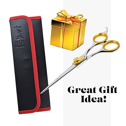 Sharf Gold Touch Pet Grooming Shear | Straight Cat & Dog Grooming Scissors | 7.5 Inch | 440c Japanese Stainless Steel Pet Dog Shearing Scissors | Animal Shears with Removable Comfort Rings - size: 7.5 Inches, style: Straight Scissors - Blunt Tip