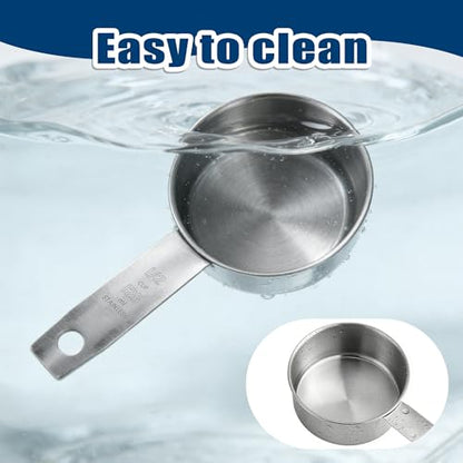 2PCS 1/2 Cup Dog Food Scoop, 125ml Stainless Steel Half Cup Measuring Scoop, Durable Dishwasher Safe Pet Food Scoops for Feeding Pet, Wet and Dry Ingredients