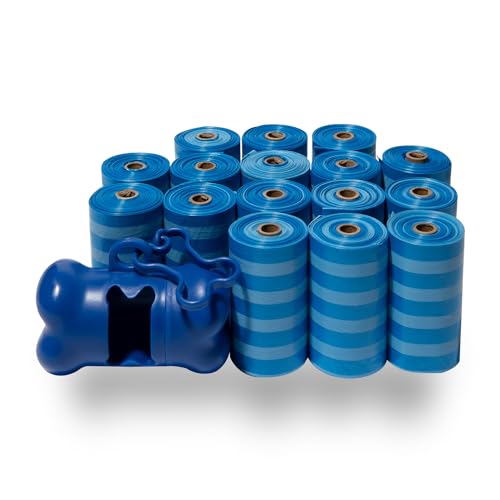 Best Pet Supplies Dog Poop Bags for Waste Refuse Cleanup, Doggy Roll Replacements for Outdoor Puppy Walking and Travel, Leak Proof and Tear Resistant, Thick Plastic - Blue Strips, 240 Bags - color: Blue Strips, size: 240 Bags