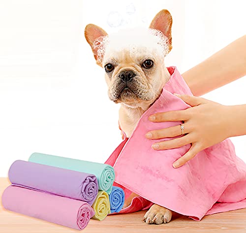 GabeFish Super Absorbent Shammy Dog Towels Quick Dry Eco-Friendly Soft Multifunctional Pets Cats Towel Packs Small 5PC - size: Small/5 Packs