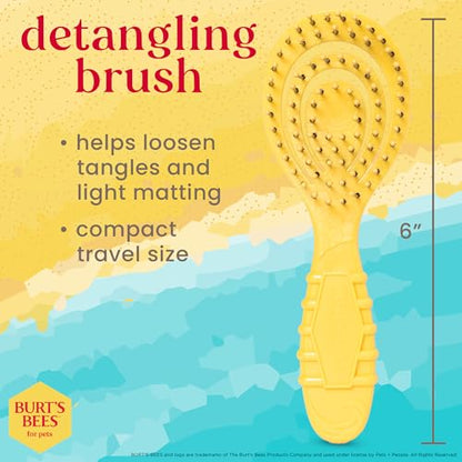 Burt's Bees for Pets Detangling Pin Brush for Puppies and Small Dogs | Handle Made from Recycled Plastics Collected from Coastal Communities | Dog Brush Removes Tangles and Loosens Light Matting