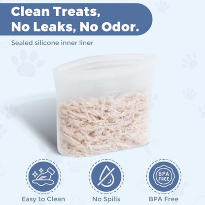 Dog Treat Pouch for Pet Training, One-Hand Magnetic Closure, Hands-Free Treat Bag with Silicone Liner, No Mess No Smell - color: Pink