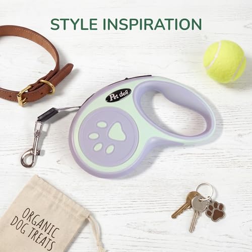 Retractable Dog Leash for Small Medium Dogs One-Click Brake & Lock Anti-Slip Ergonomic Handle 360° Tangle-Free Zinc Alloy Hook Durable ABS Casing-9.84feet Green - color: Green, size: 1