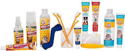 Arm & Hammer for Pets Tartar Control Dog Dental Kit, Enzymatic Toothpaste with Toothbrush and Fingerbrush, Baking Soda Formula Reduces Plaque and Tartar, Safe for Puppies, Beef Flavor, 3-Piece - size: 2.5 Ounce (Pack of 1)