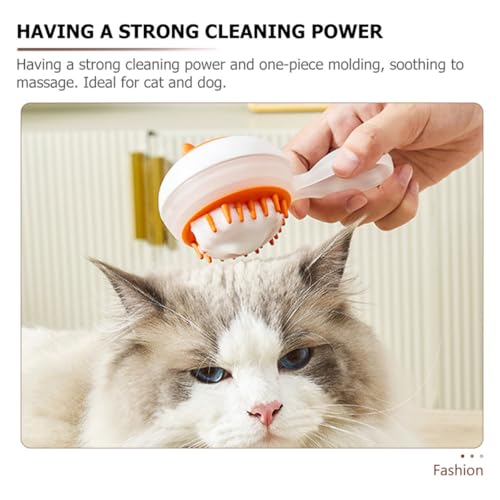GANAZONO Dog Bathing Brush Pet Grooming Massager with Soft Silicone Head for Small Dogs and Cats, Multifunctional Shampoo Dispenser Scrubber for Pet Cleaning and Bathing