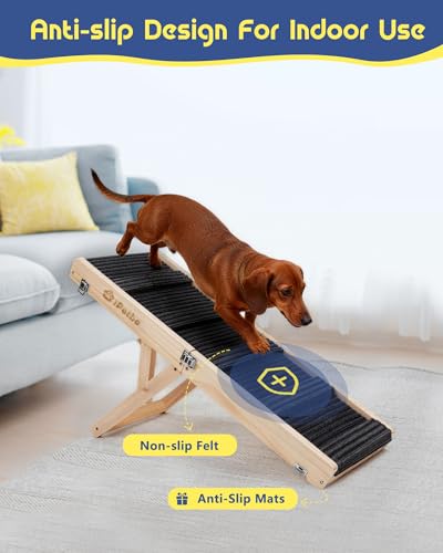 Dog Ramp for Couch - Joint & Spine Support with Gentle Incline for Small Dogs, Adjustable, Anti-Slip & Foldable, Up to 35 lbs - size: Small