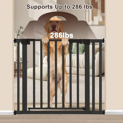 30-41 Inch Extra Wide Outdoor Baby Gate/Dog Gate, Indoor Pet Gate for Doorways, Hallways and Stairs No Drilling, Auto Close, Pressure Mounted Safety gate for Babies,Pets, Black - size: Black 30-40inches wide