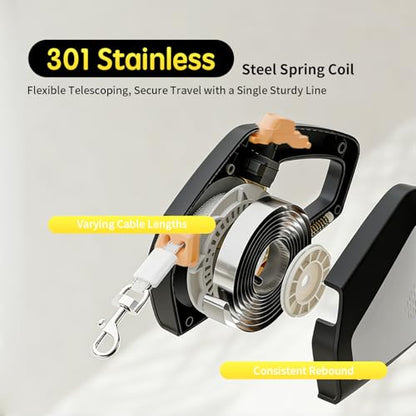 16Ft Retractable Dog Leash, Dog Leash for Large Dogs Upto 110 lbs, Stainless Steel Spring Strong Nylon Tape, Tangle Free, One-Handed Brake