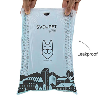 SVD.PET Dog Poop Bags, 120 Unscented Doggie Poo Bags, with Waste Bag Holder, Extra Thick With 100% Leak-Proof Guarantee (8 Rolls, 120 count) - color: 120 Poop Bags w/ Black Holder