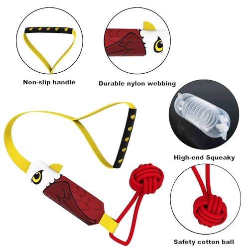 ETIAL Interactive Dog Tug Toy,Indestructible Dog Toys for Aggressive Chewers,Tough Squeaky Dog Rope Toys for Training,Tug of War Dog Toy Balls for Medium & Large Dogs (Eagle) - style: Eagle