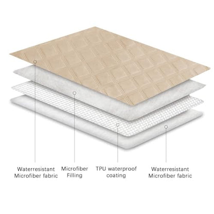 Ameritex Waterproof Dog Bed Cover Pet Blanket with Anti-Slip Back for Furniture Bed Couch Sofa - color: Beige, size: 30x60 Inch (Pack of 1)