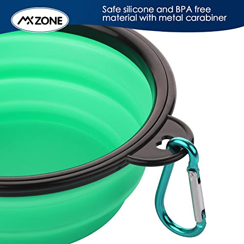 Collapsible Dog Bowls, 3 Pack Collapsable Doggy Water Bowl for Cats Dogs, Portable Travel Dog Feeding Watering Dish for Pet Camping Walking with 2 Carabiners - color: White & Pink & Green