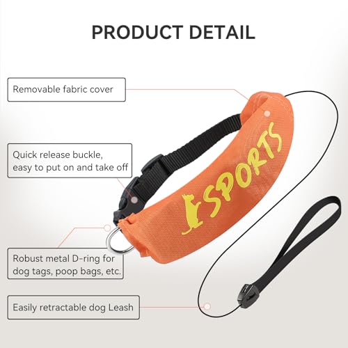 2 in 1 Dog Collar with Retractable Dogs Leash, Adjustable Dog Collar for Medium to Large Dogs