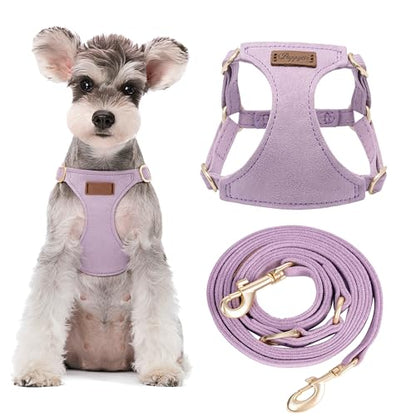 Puppytie No Pull Small Dog Harness with Multifunction Dog Leash,Lightweight Soft Adjustable No Choke Escape Proof Pet Harness Vest, Light Purple, S - color: Purple, size: S(9-17.5lb）