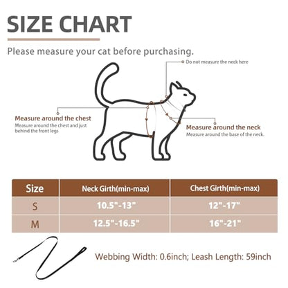 PUPTECK Cat Harness and Leash Set Escape Proof, Adjustable Reflective Kitten Jacket Easy Control, Pet Vest Harness for Cats Small Dogs Puppies Walking and Travel - color: Black, size: Small
