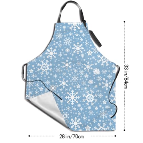 Sweetshow Cute Dog Apron with 2 Pockets and Adjustable Neck Waterproof Kitchen Cooking Dog Grooming Aprons for Women Men - color: White Snow