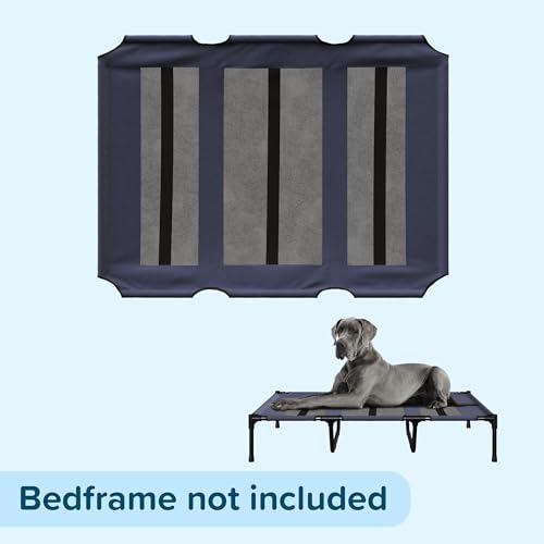 PETMAKER Elevated Dog Bed Cover - 48x36-Inch Replacement Pet Bed Cover with Mesh Panel - for Indoor/Outdoor Use - Dog Cot Not Included (Blue) - size: X-Large