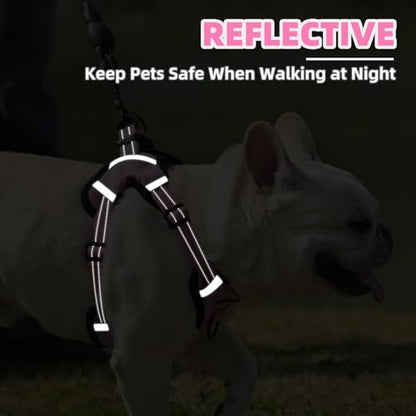 PUPTECK Dog Harness Small Sized Dog, Step in Adjustable Reflective Dog Vest Harness Escape Proof, No Pull Soft Padded Harness Easy Control, Pink, M - color: Pink, size: M (CHEST: 14.5"-20")