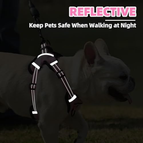 PUPTECK Dog Harness Small Sized Dog, Step in Adjustable Reflective Dog Vest Harness Escape Proof, No Pull Soft Padded Harness Easy Control, Pink, S - color: Pink, size: S (CHEST: 13"-18")