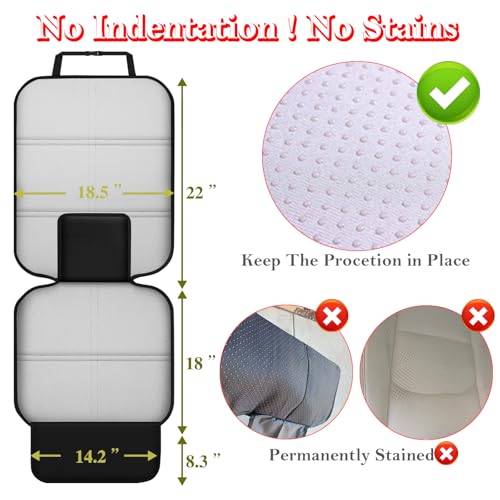 Meolsaek Car Seat Protector for Child Car Seat, Durable 600D Fabric Waterproof Car Seat Cover with Thick Pad Non-Slip Backing，No Imprints (Thicker Black-1pc) - color: Thicker Black-1pc
