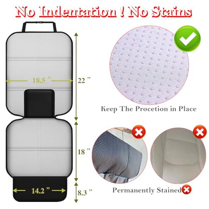Meolsaek Car Seat Protector for Child Car Seat, Durable 600D Fabric Waterproof Car Seat Cover with Thick Pad Non-Slip Backing，No Imprints (Thicker Black-1pc) - color: Thicker Black-1pc